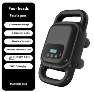 Four-Head Massage Gun — Deep Tissue Muscle Recovery