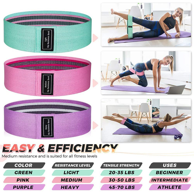 Fabric Resistance Bands — Non-Slip Booty Band Set