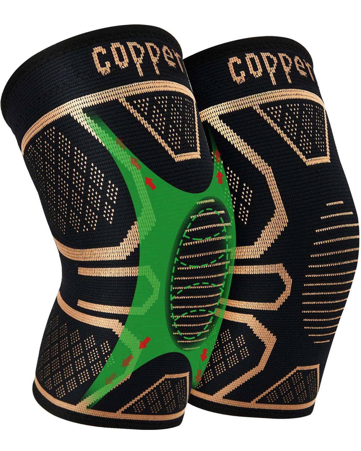 CopperFlex Knee Support Sleeves 2-Pack