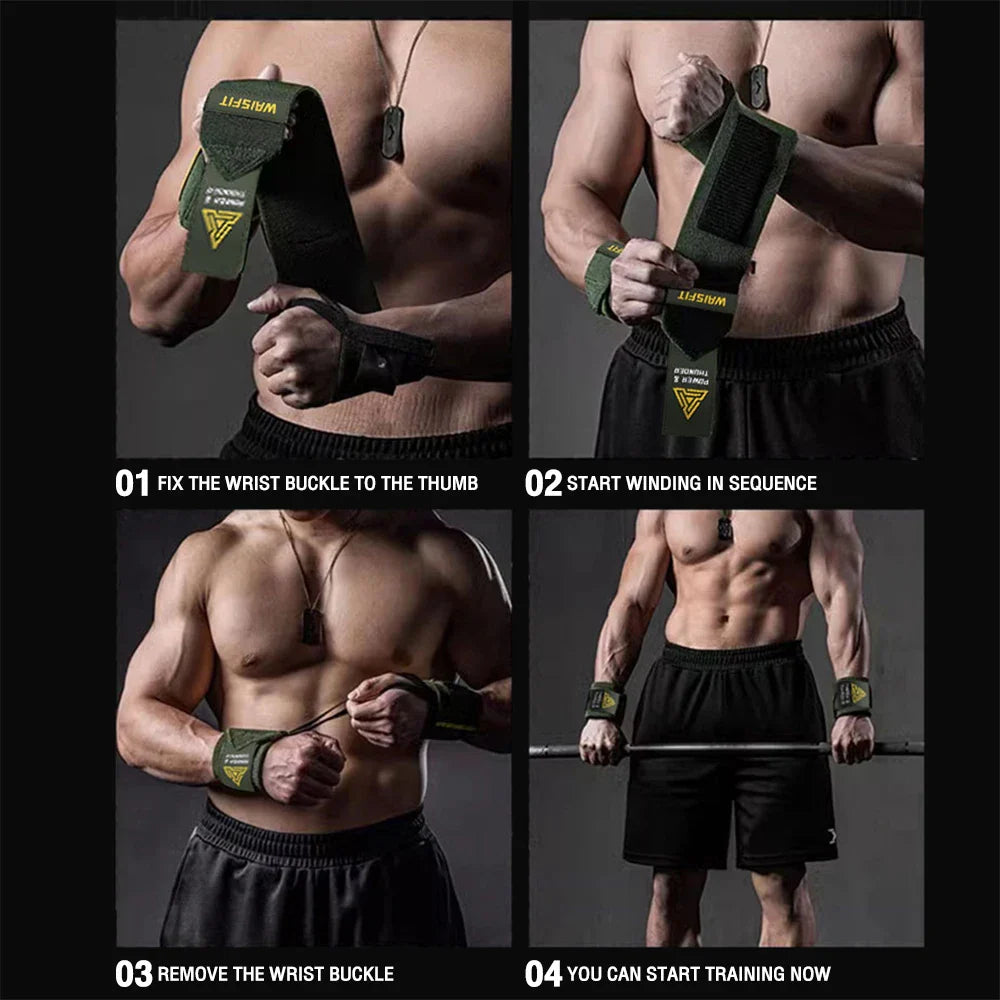 Elastic Wrist Straps for Weightlifting and Working Out, Breathable Gym Wrist Wraps for Weightlifting with Thumb Loop and Left/Right Tabs, Wrist Brace for Wrist Support and Protection, Men and Women (Pair)