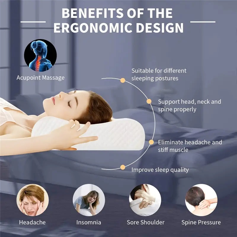 Ergonomic Memory Foam Pillow for Neck Pain Relief