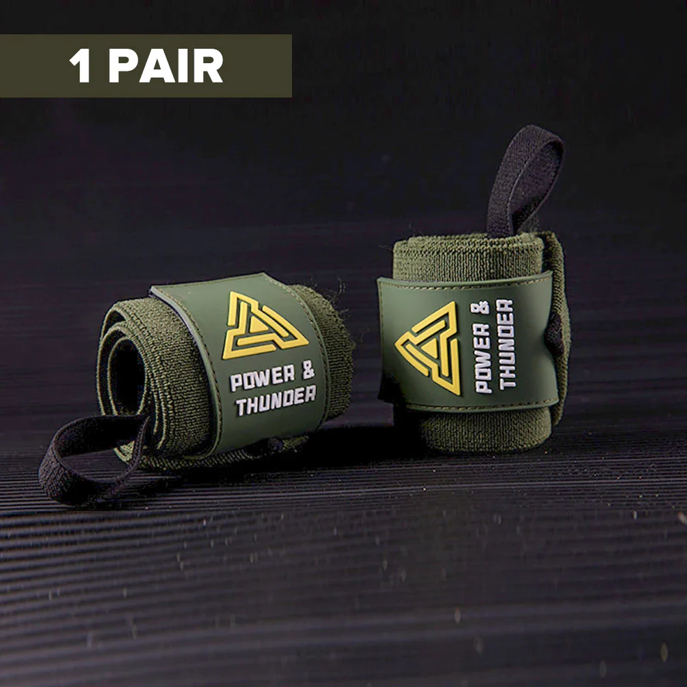 Elastic Wrist Straps for Weightlifting and Working Out, Breathable Gym Wrist Wraps for Weightlifting with Thumb Loop and Left/Right Tabs, Wrist Brace for Wrist Support and Protection, Men and Women (Pair)