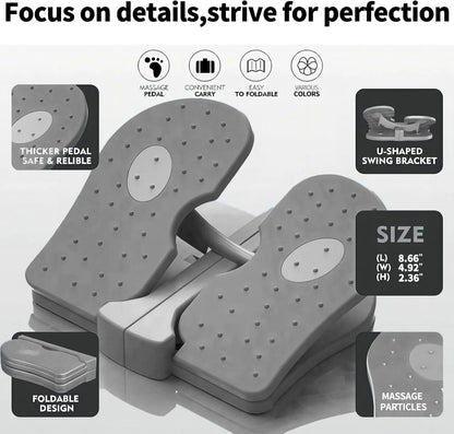 Mini Foldable Leg Exerciser Portable Foot Pedal Exercise Machine under Desk Stepper Exercising Leg Muscles Physical Therapy Leg Exercise Relieves Varicose Veins at Home Office