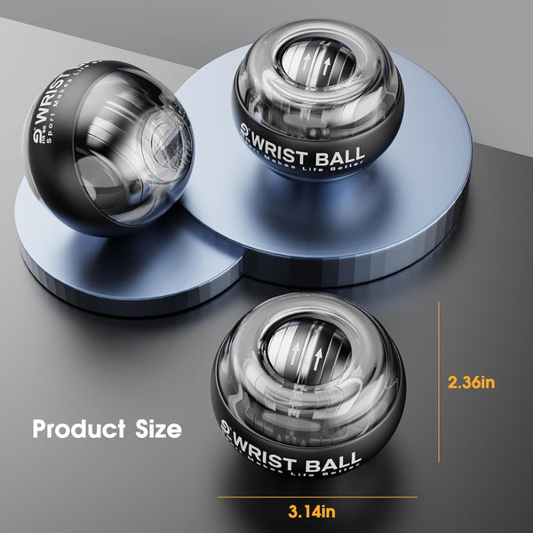 Wrist Trainer Ball Auto-Start Gyroscopic Forearm Exerciser Gyro Ball for Strengthen Arms, Fingers, Bones and Muscles