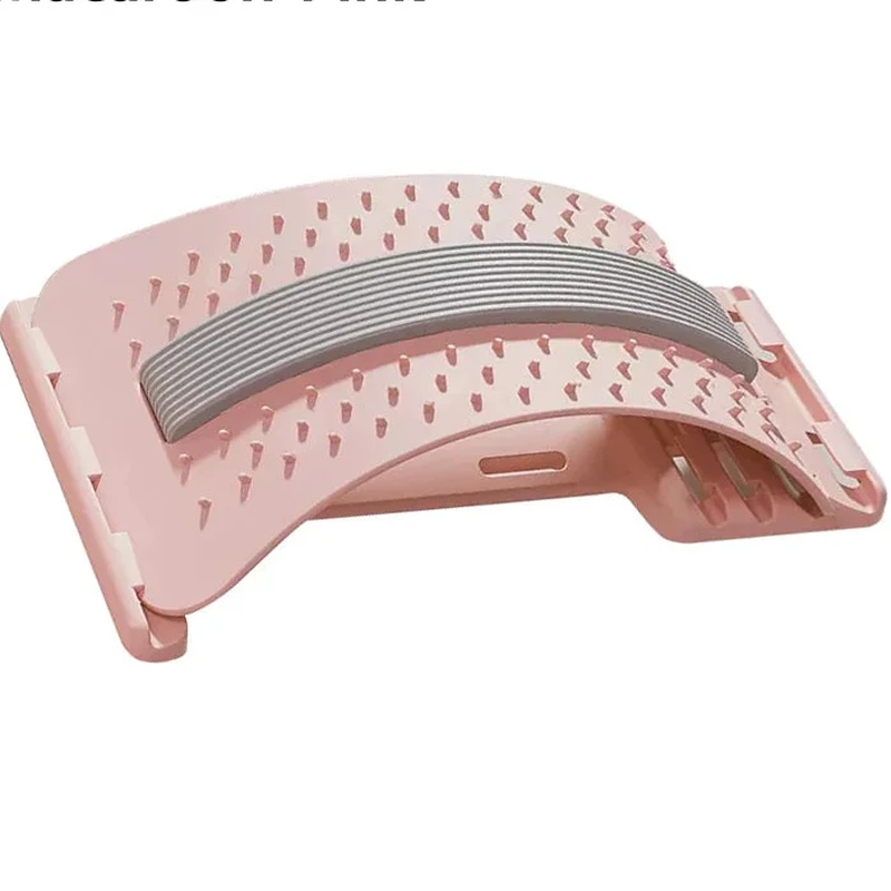 Back Stretcher for Lower Back Pain Relief, 4 Level Adjustable Lumbar Cracker Board Massager, Stretching Device for Scoliosis, Sciatica