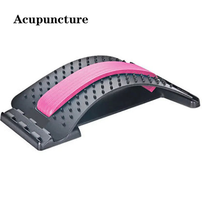 Back Stretcher for Lower Back Pain Relief, 4 Level Adjustable Lumbar Cracker Board Massager, Stretching Device for Scoliosis, Sciatica