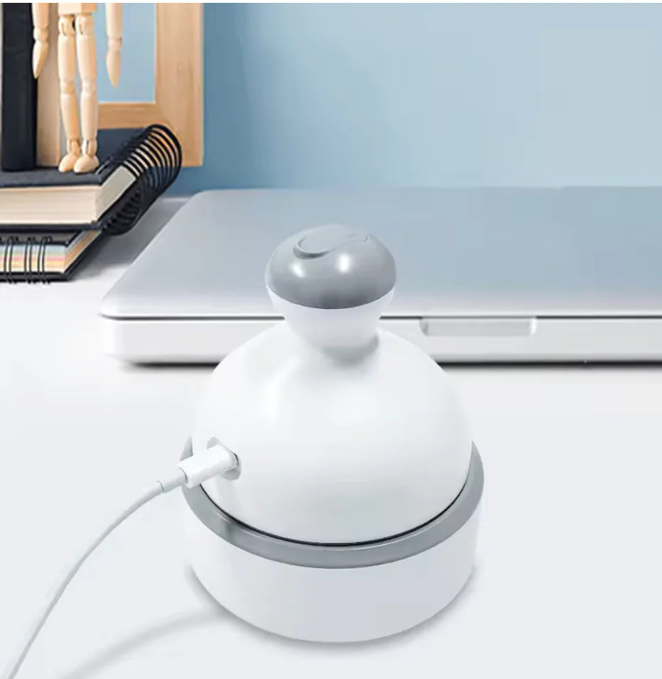 Cordless Electric Scalp Massager Handheld 2 Speeds Vibrating Head Massager with 96 Silicone Nodes for Hair Deep Clean Growth