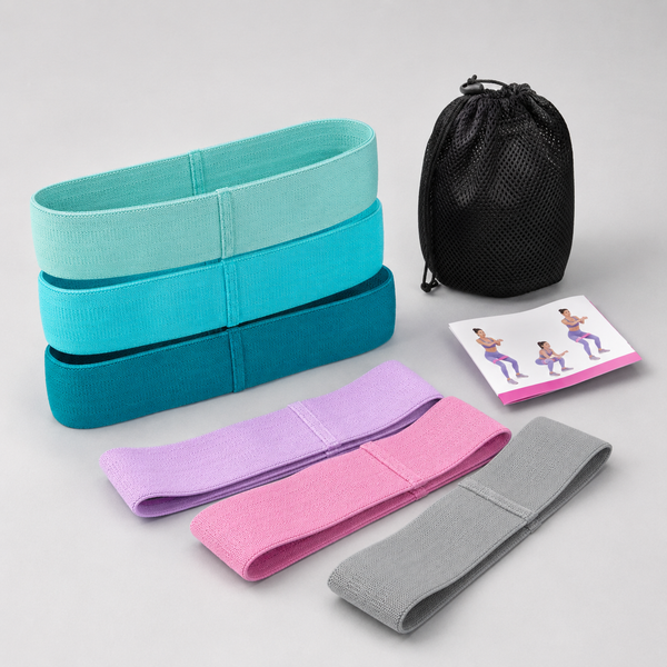 Fabric Resistance Bands — Set of 3 for Glutes & Legs