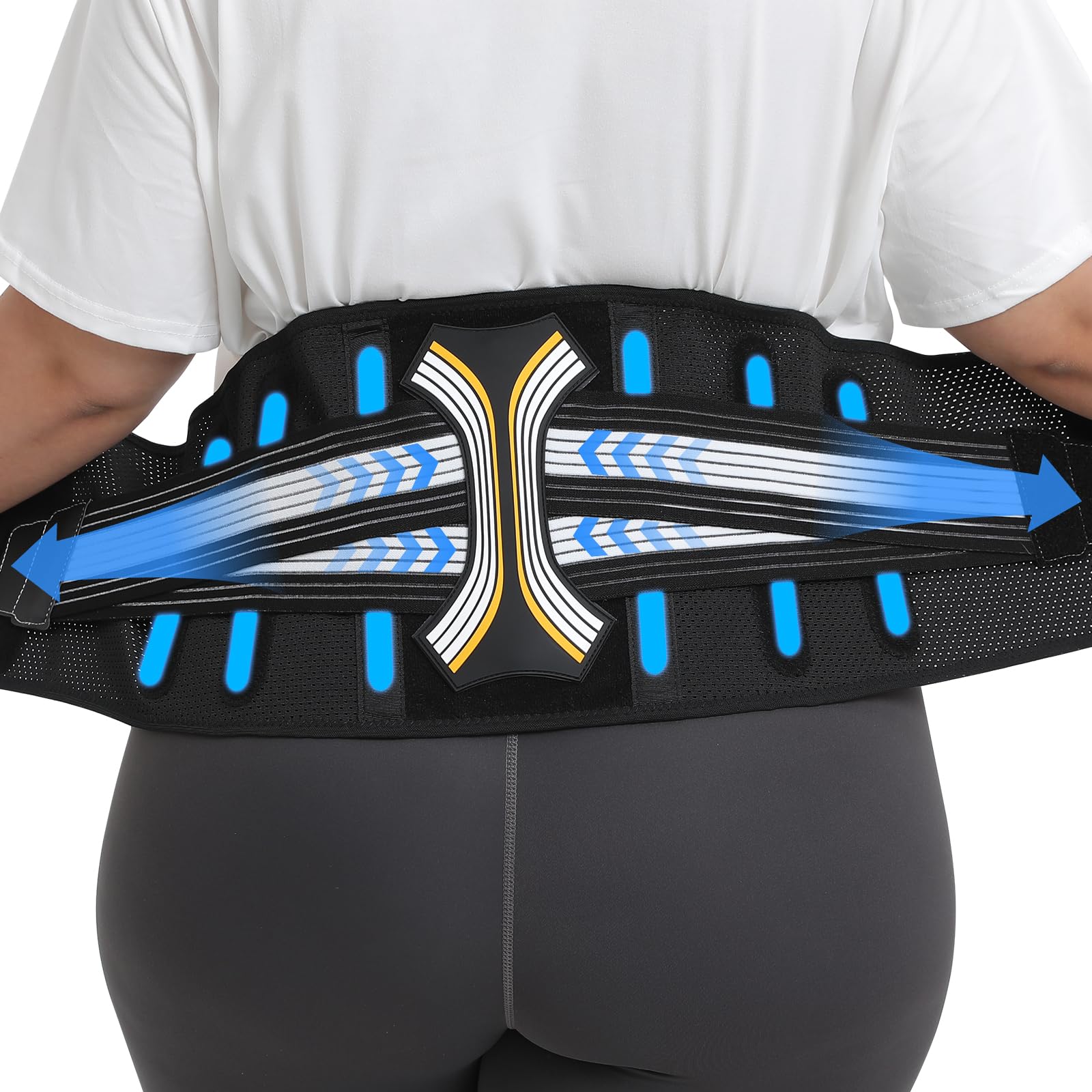 DIKEXI Back Brace for Lower Back Pain Decompression Lumbar Support Belt with 3D Lumbar Pad for Men/Women Pain Relief from Sciatica Herniated Disc ScoliosisXL (Waist: 41