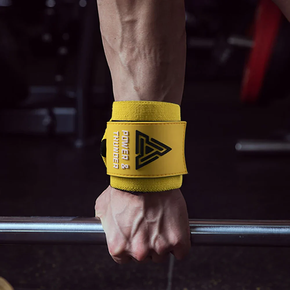 Elastic Wrist Straps for Weightlifting and Working Out, Breathable Gym Wrist Wraps for Weightlifting with Thumb Loop and Left/Right Tabs, Wrist Brace for Wrist Support and Protection, Men and Women (Pair)