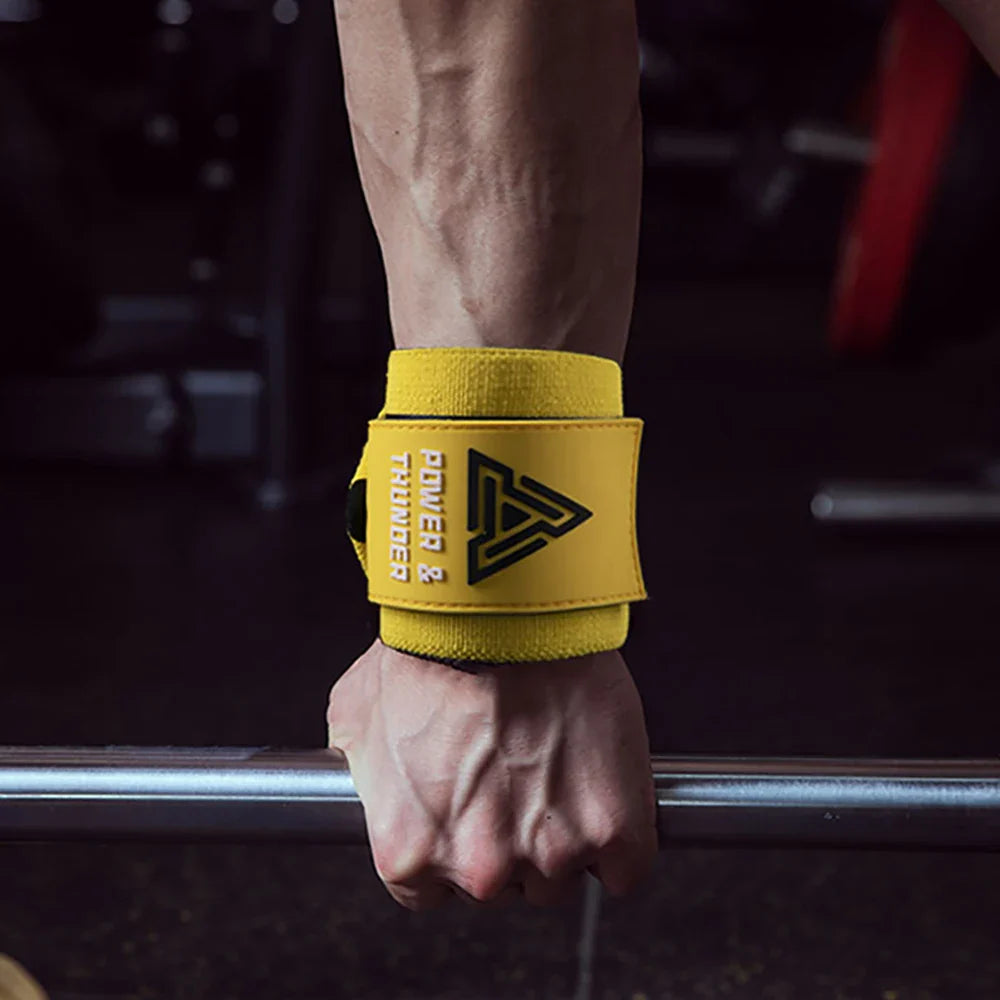 Elastic Wrist Straps for Weightlifting and Working Out, Breathable Gym Wrist Wraps for Weightlifting with Thumb Loop and Left/Right Tabs, Wrist Brace for Wrist Support and Protection, Men and Women (Pair)