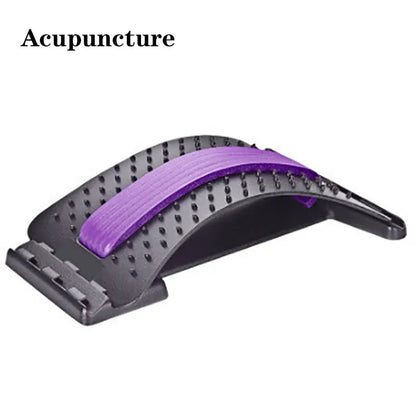 Back Stretcher for Lower Back Pain Relief, 4 Level Adjustable Lumbar Cracker Board Massager, Stretching Device for Scoliosis, Sciatica