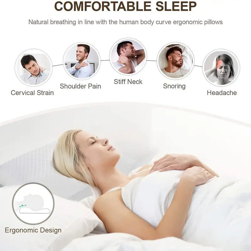 Ergonomic Memory Foam Pillow for Neck Pain Relief