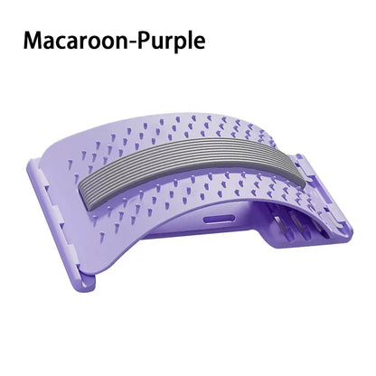 Back Stretcher for Lower Back Pain Relief, 4 Level Adjustable Lumbar Cracker Board Massager, Stretching Device for Scoliosis, Sciatica