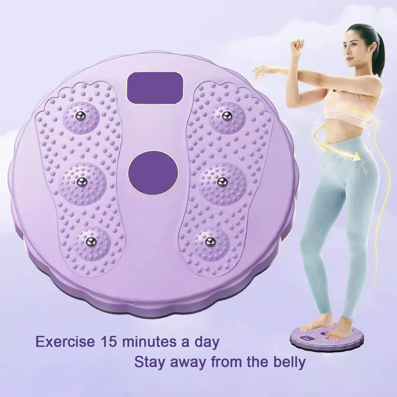 Green Waist Twister Disc, Waist Twist Board for Exercise Twisting Waist Disc with Counter Waist Twister for Women Belly Fat Body Shaping Fitness Twister Machine with Massage Foot Sole